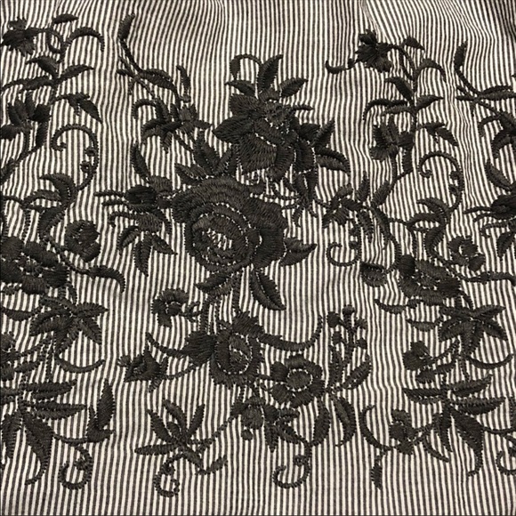 London Jean Embroidered Striped Chino Skirt - Picture 6 of 8